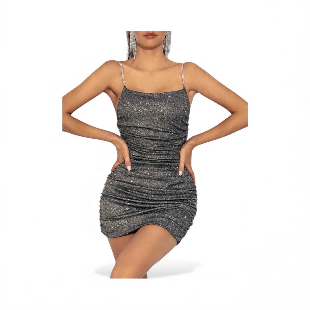 Sparkling Silver Mini Dress